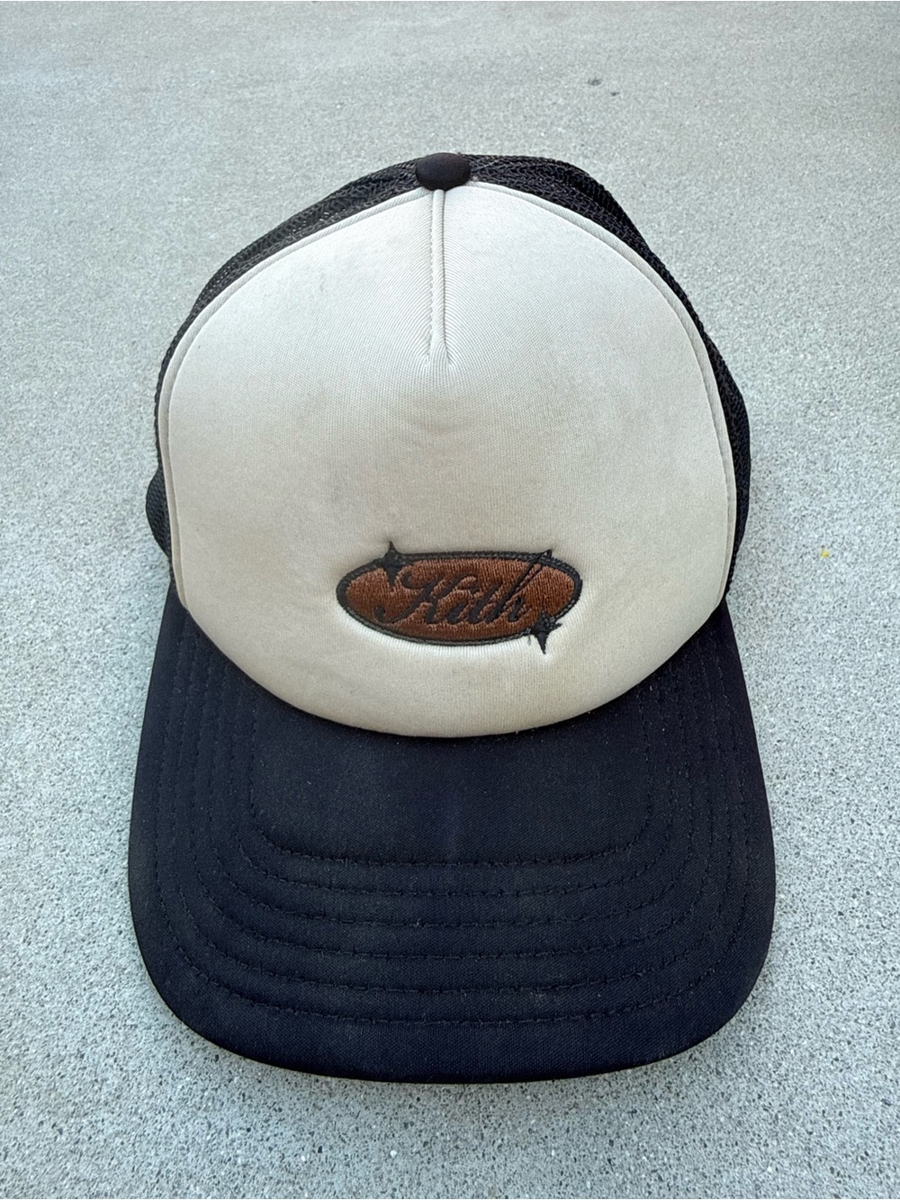 Kith & Kin Poly Foam Nolan Trucker Hat in Navy & White One Size
